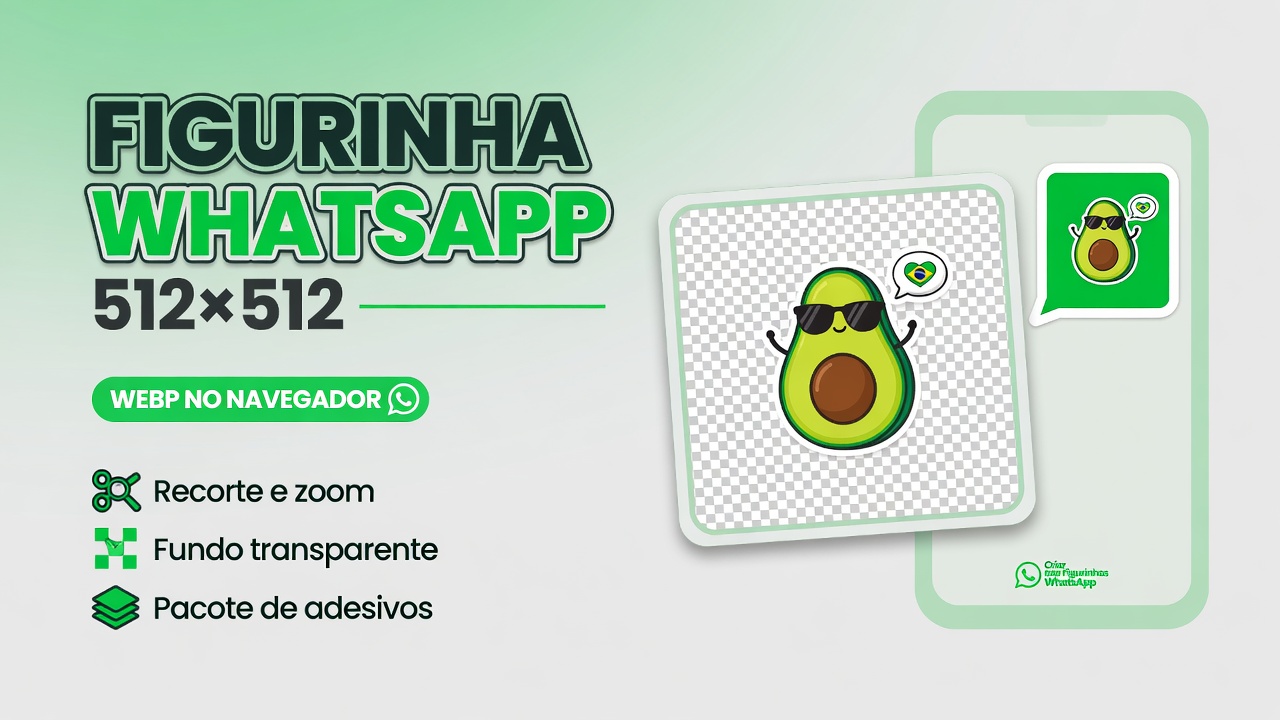 Criar Figurinhas WhatsApp Online - WebP 512×512 Grátis
